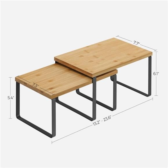 Set of 2 Kitchen Counter Shelves, Kitchen Storage, Stackable, Expandable - Picture 6 of 7